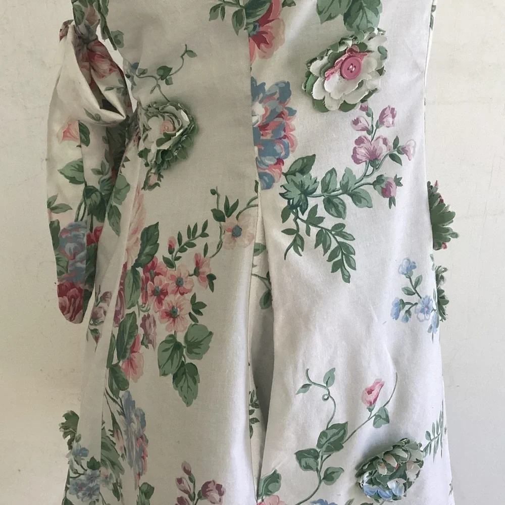 Upcycle Annie Fit/Flare Sweetheart Neckupcycled Floral Kentucky Derby Dress.L - Picture 6 of 14